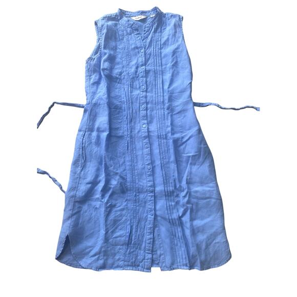 L.L. Bean Women’s Knee Length Pin Tucked Bodice Pleated Sleeveless Dress 6 - Picture 2 of 10